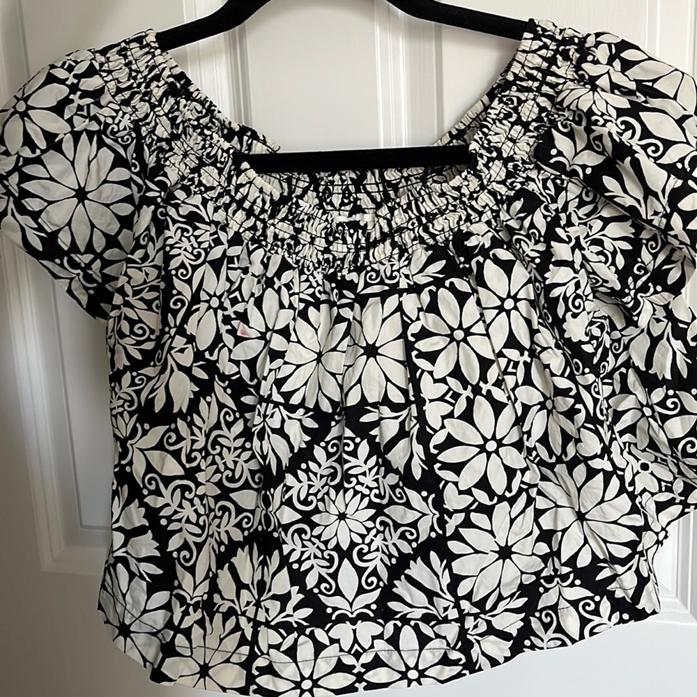 Anthropologie abstract crop top